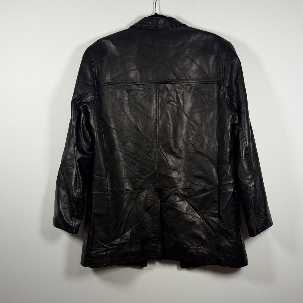 Danier Classic Black Leather Blazer Coat - Picture 7 of 7